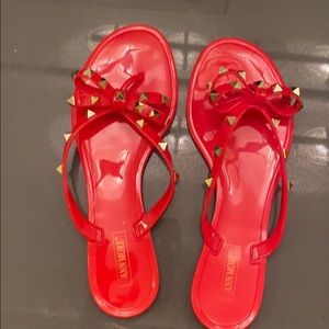 Red Studded Sandals